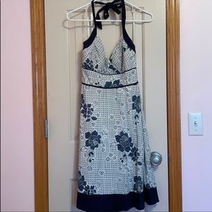 🦄 2 for $10 🦄 TeezMe Blue and White Floral Halter Dress Juniors 9